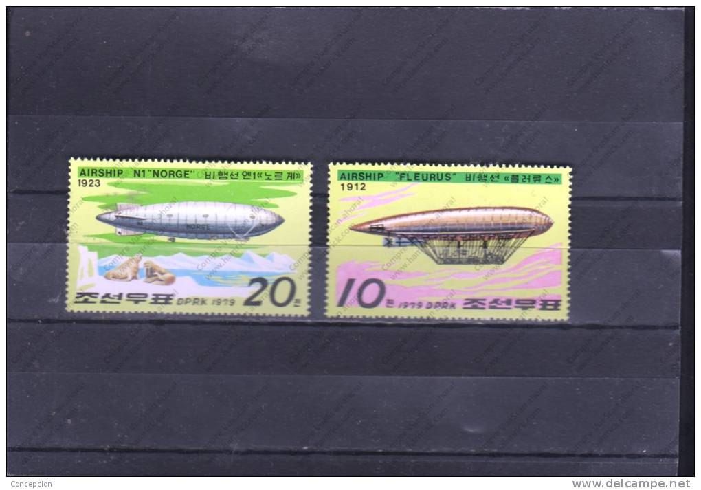 COREA DEL NORTE Nº 1518AAL 1518B - Zeppelines