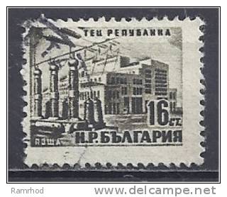 BULGARIA 1952 Republika Power Station Sepia - 16s FU - Gebraucht