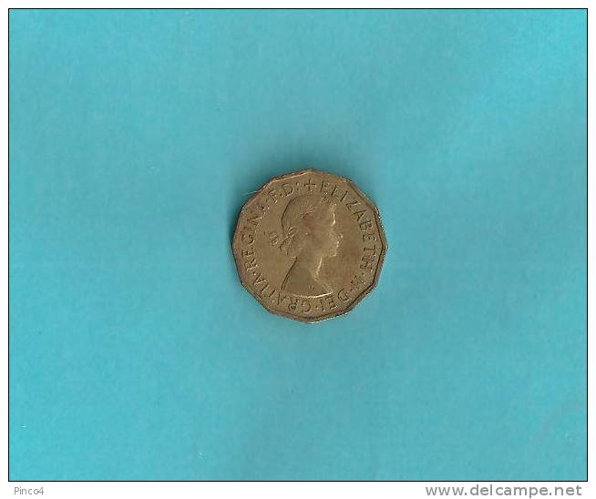 GRAN BRETAGNA  THREE PENCE 1955 - F. 3 Pence
