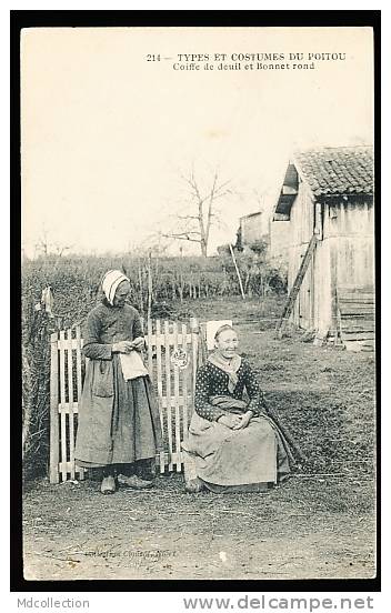 FOLKLORE  POITOU  / Coiffe De Deuil Et Bonnet Rond   / - Poitou-Charentes