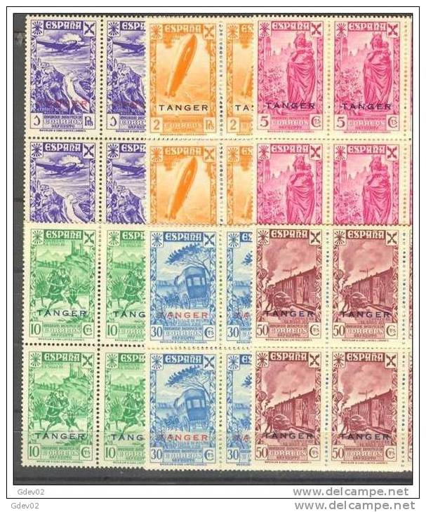 TABE17BL4-L2733TTOT.Maroc. Marocco.TANGER     ESPAÑOL.BENEFICENCIA. 1943 (Ed 17/22**bl4) Sin Charnela.LUJO - Otros (Tierra)