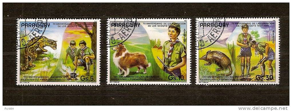 Scoutisme Paraguay 1982 Yvertn° LP PA 897-99 (°) Oblitéré Used  Cote 6,50 Euro Faune - Used Stamps