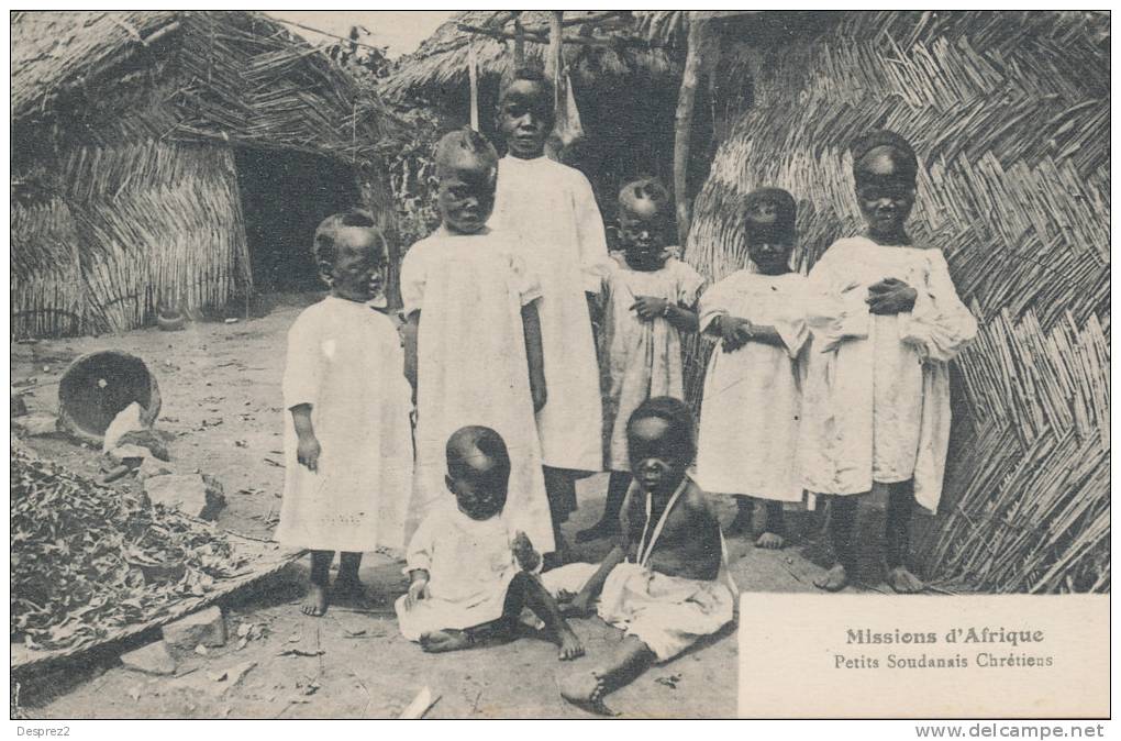 SOUDAN Cpa Animée Petits Soudanais Chrétiens - Sudan