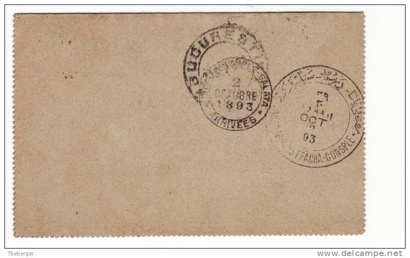 Romania Cover To Turkey 1893 Bucuresci Constantinople Galata Mustapha Pacha (g202) - Briefe U. Dokumente