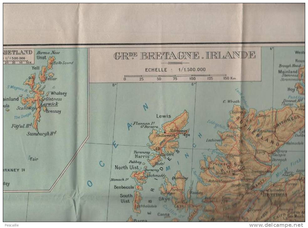 CARTE GRANDE BRETAGNE ET IRLANDE - Is SHETLAND - LANCASHIRE - ENV. DE LONDRES - Strassenkarten