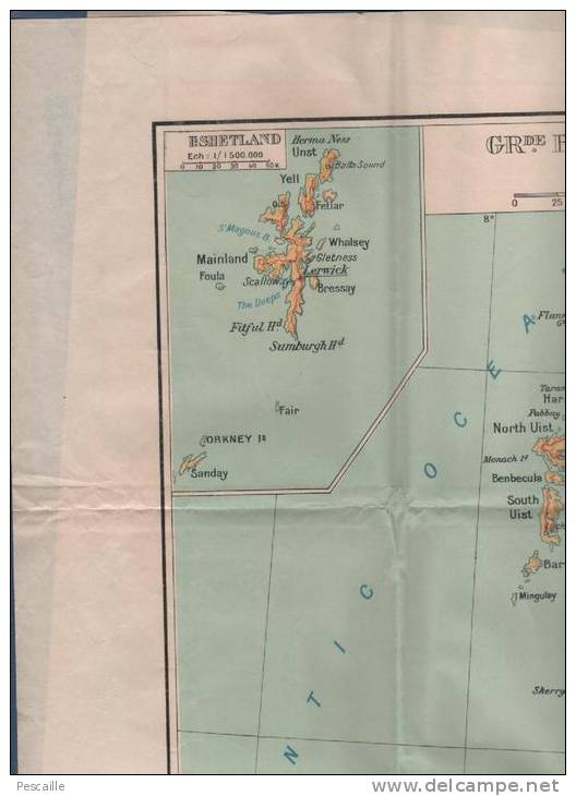 CARTE GRANDE BRETAGNE ET IRLANDE - Is SHETLAND - LANCASHIRE - ENV. DE LONDRES - Strassenkarten