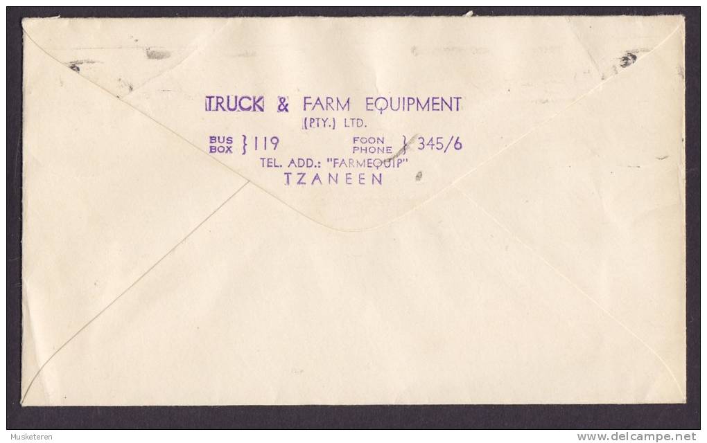 South Africa TRUCK & FARM EQUIPMENT, TZANEEN 1959 Cover To JOHANNESBURG (2 Scans) - Covers & Documents