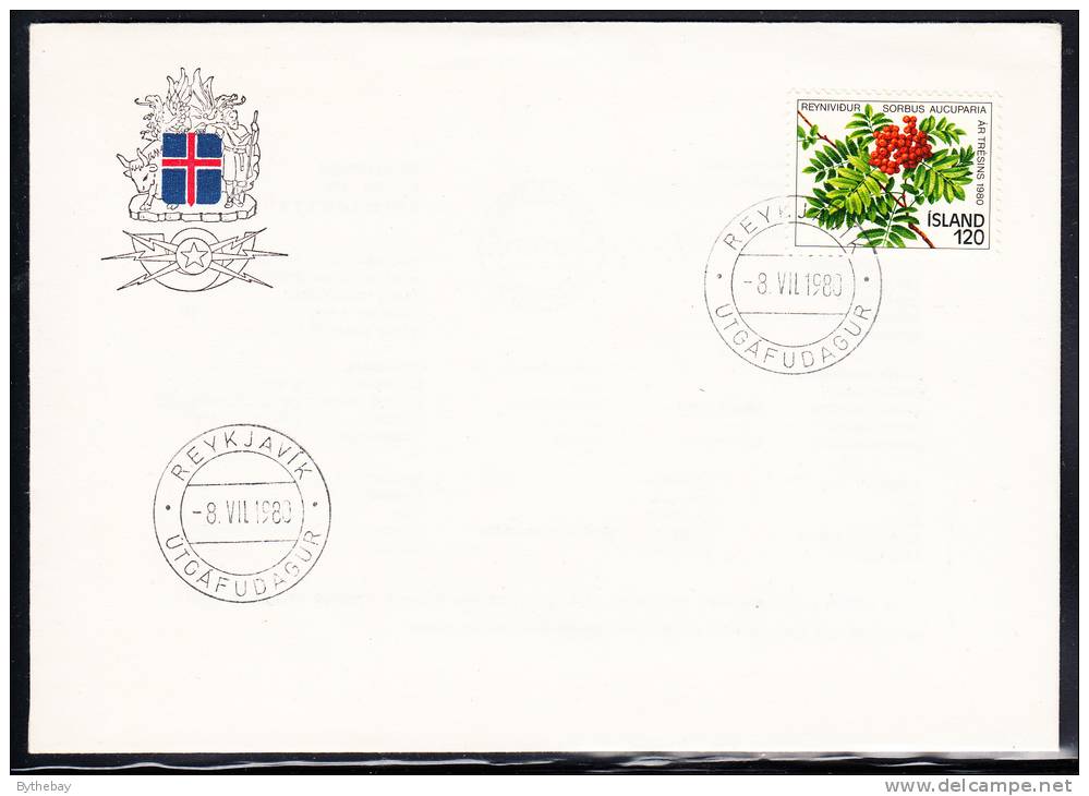 Iceland FDC Scott #530 120k Mountain Ash - Year Of The Tree - FDC