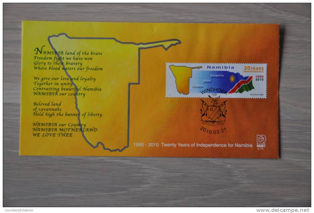 FDC NAMIBIË NAMIBIA 2010 INDEPENDENCE BLANCO BLANK. - Namibie (1990- ...)