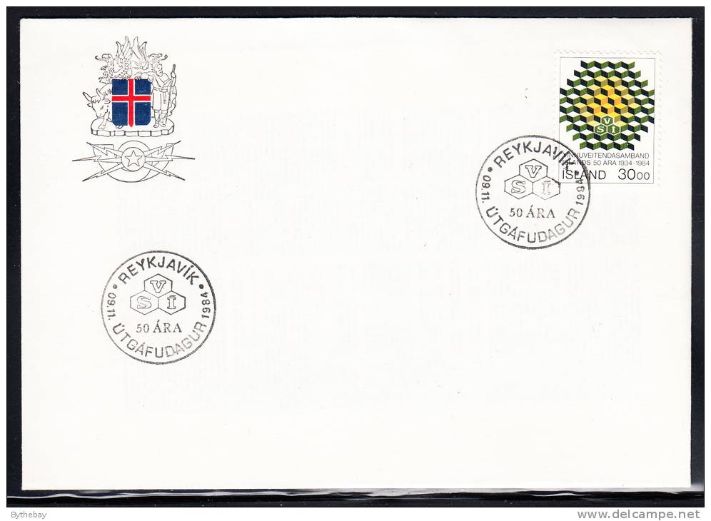 Iceland FDC Scott #599 30k Confederation Of Employers, 50th Anniversary - FDC
