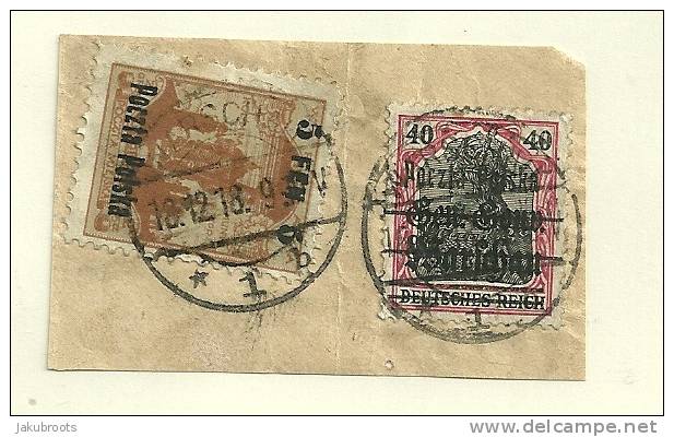 GENERAL GOUVERNEMENT WARSCHAU  WITH SURCHARGE  OVERPRINT 5 & 40 FEN. 1918-19 - Oblitérés