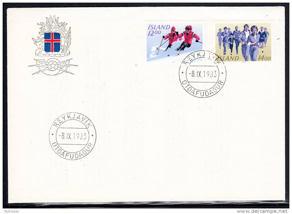 Iceland FDC Scott #578-579 Skiing, Running - FDC