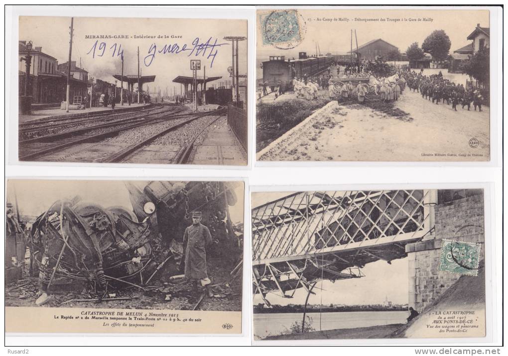 Lot De 10 CPA-Thème Transport: Trains, Bateau,tramway- - 5 - 99 Cartes