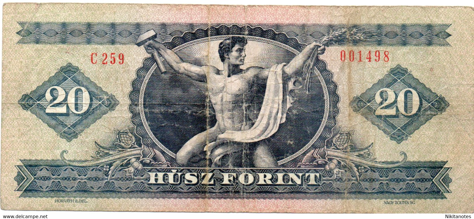 HUNGARY  20 Forint 1980 Paper Money Ungheria - Hongrie