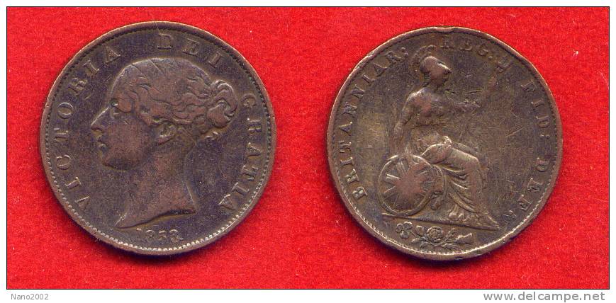 GRANDE BRETAGNE - GREAT BRITAIN - UNITED KINGDOM - VICTORIA - HALF PENNY 1853 - Autres & Non Classés