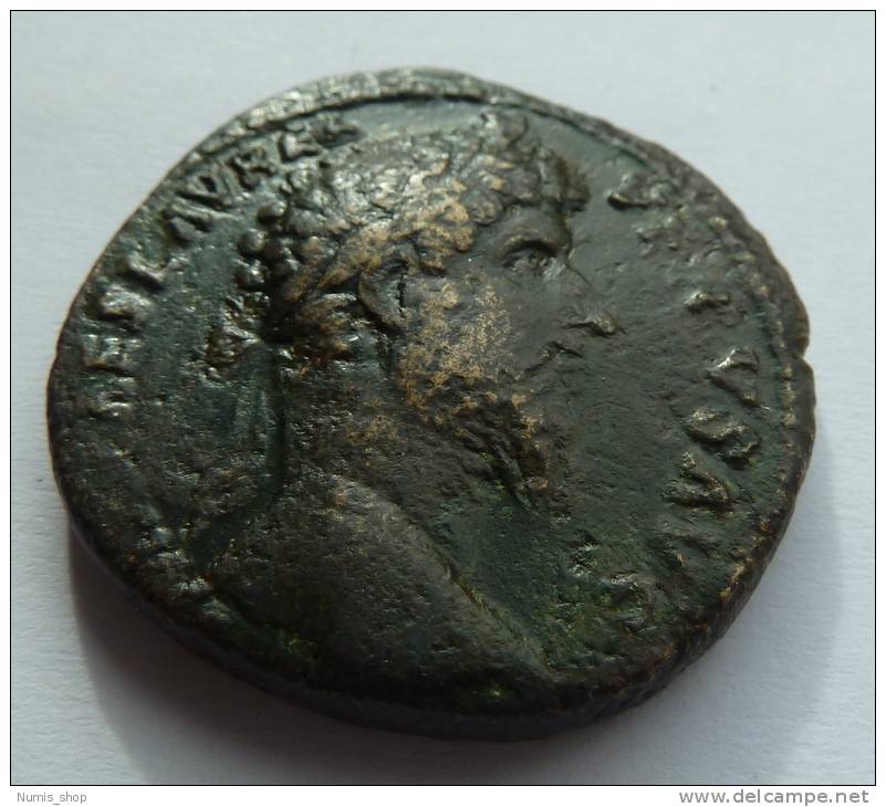 Roman Empire - #121 - Lucius Verus - CONCORD AVGVSTOR TR P II COS II SC - VF! *Sesterz* - La Dinastía Antonina (96 / 192)