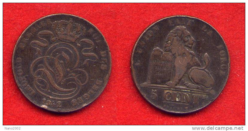 BELGIQUE - BELGIUM - LEOPOLD I -5 CENTIMES  1842 - 5 Cents