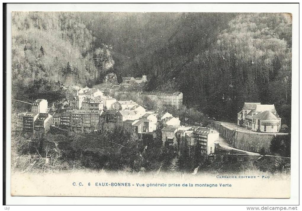 EAUX BONNES , Vue Générale Prise De La Montagne Verte - Eaux Bonnes