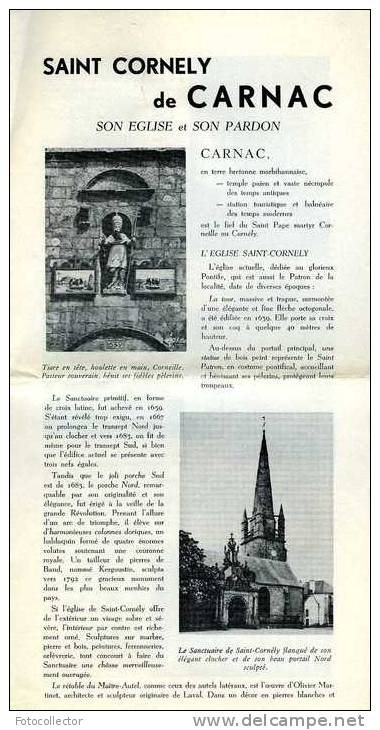 Prospectus Carnac Saint Cornely Son église Et Son Pardon (56) - Non Classés