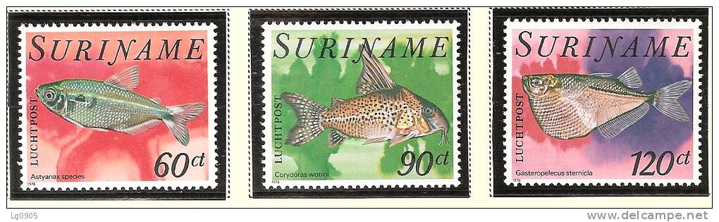 Suriname Luchtpost 83-85 MLH ; Vissen, Fish, Poissons, Pescado 1977 - Pesci