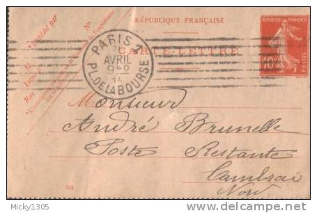 Frankreich / France - Kartenbrief Echt Gelaufen / Card Letter Used (z457) - Kaartbrieven