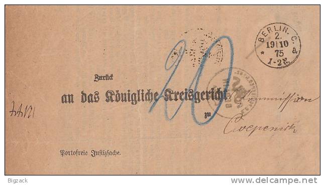 DR Brief Portofreie Justitzsache Berlin 19.10.75 Mit Posthornstempel Ansehen !!!!!!!!!!! - Storia Postale