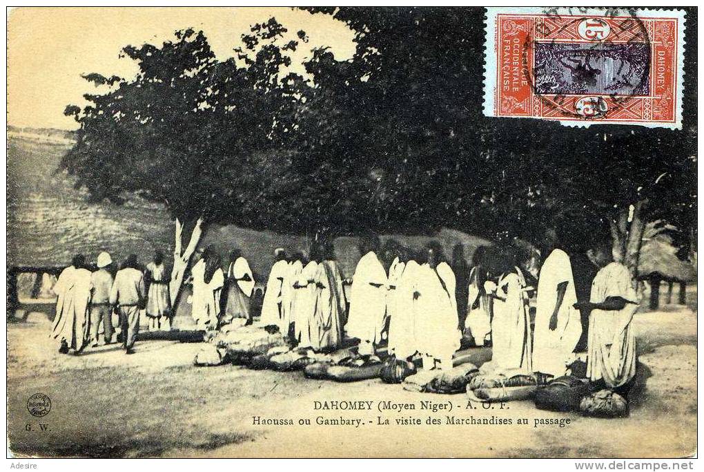 DAHOMEY (Moyen Niger) - La Visite Des Marchandises Au Passage, Gelaufen 1924 - Dahomey