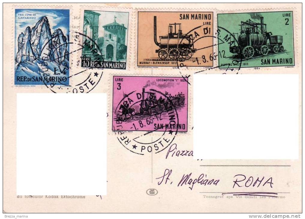 SAN MARINO - 1964 - Usato - Cartolina Affrancata E Viaggiata - Covers & Documents