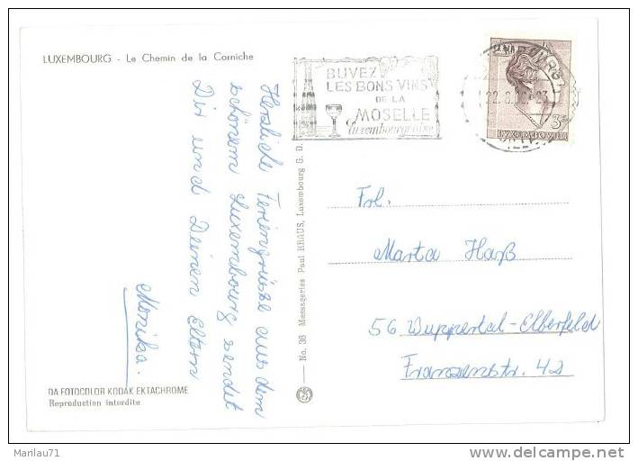 2250 2002 LUSSEMBURGO CARD VINS MOSELLE - Brieven En Documenten