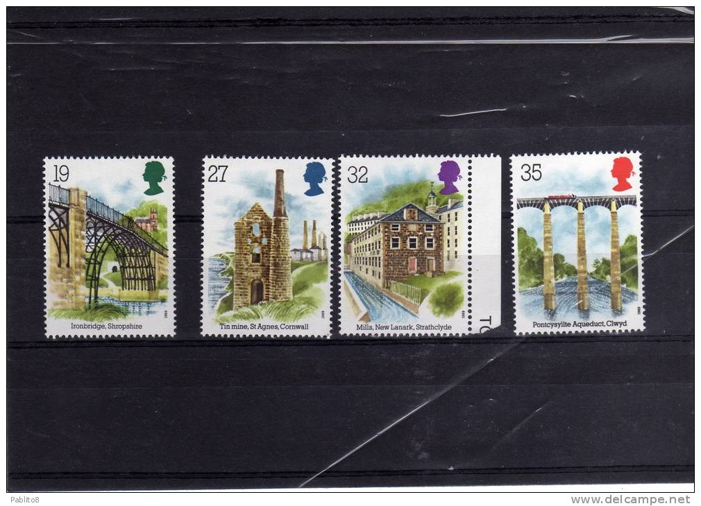 GREAT BRITAIN GRAN BRETAGNA 1989 INDUSTRIAL ARCHEOLOGY INDUSTRIA ARCHEOLOGIA COMPLETE SET SERIE COMPLETAMNH - Ungebraucht