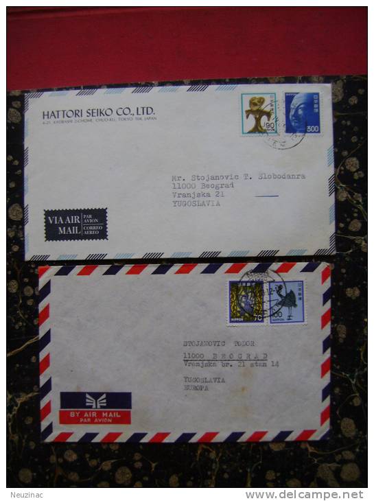 2 Covers Japan-Serbia-via Air Mail         (1046) - Lettres & Documents