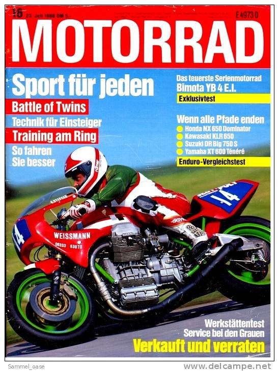 Motorrad Zeitschrift  7 / 1988 - Mit :  Das Teuerste Serienmotorrad :  Bimota YB 4 E.I. - Automobile & Transport