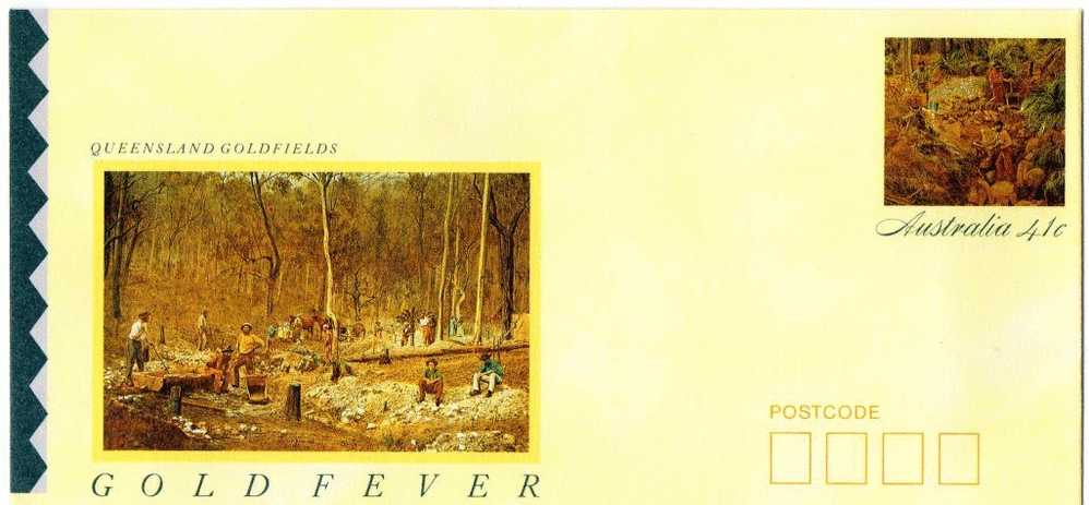 Australia 1990 Gold Fever - Queensland Goldfields, New Zealand Gully PSE - Entiers Postaux