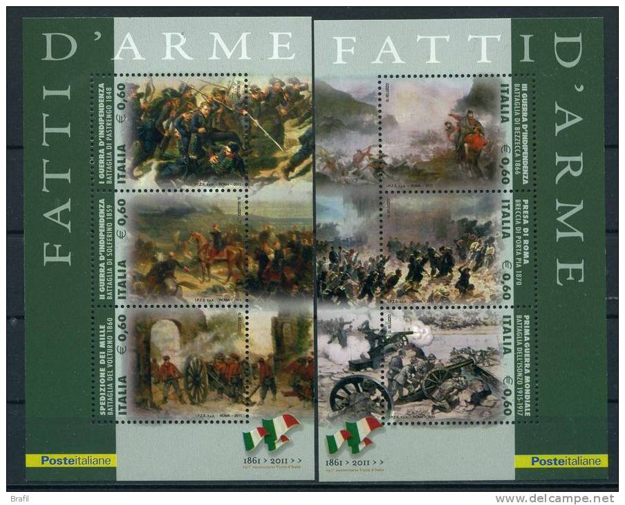 2011 Italia, Fatti D'arme Quadri, Serie Completa Nuova (**) - 2011-20: Mint/hinged