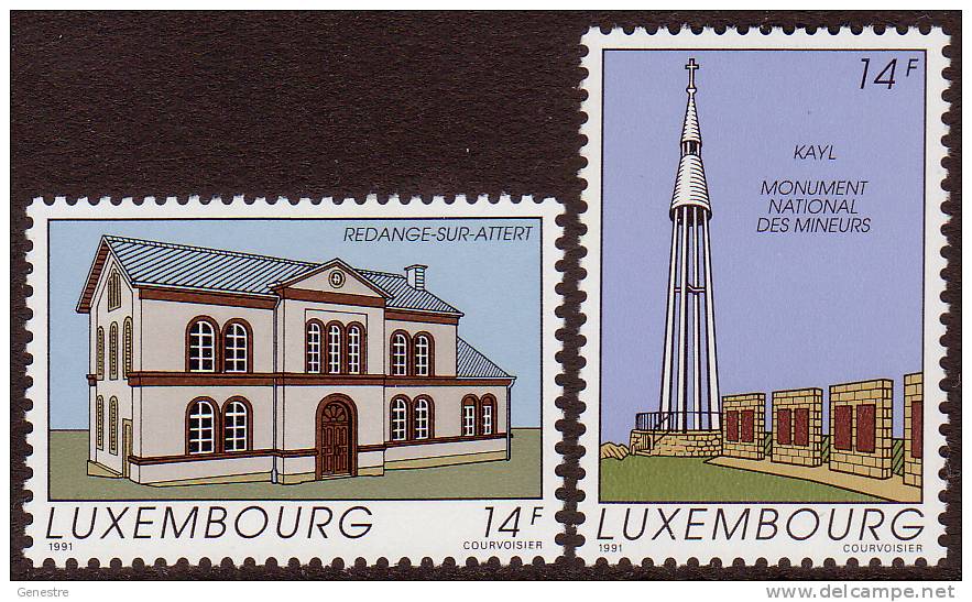 Luxembourg - 1991 - Y&T 1223 à 1224 ** (MNH) - Monuments - Neufs