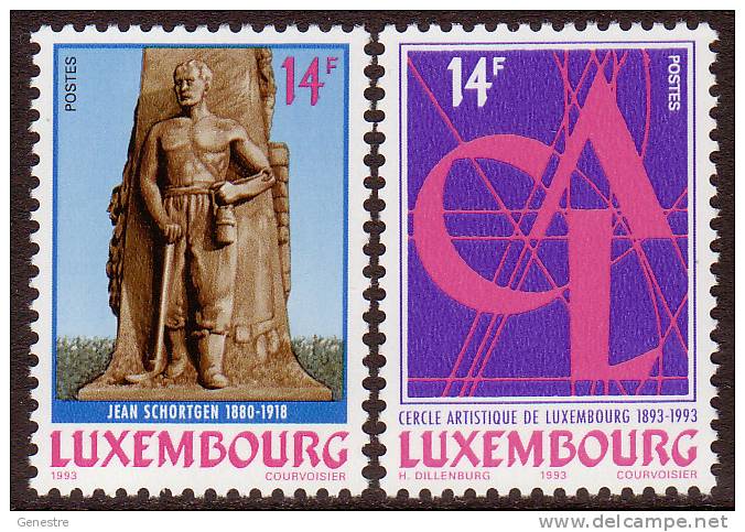 Luxembourg - 1993 - Y&T 1277 à 1278 ** (MNH) - Anniversaires - Unused Stamps