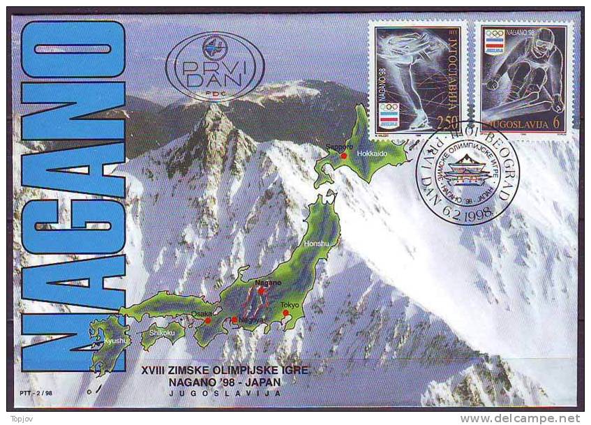 YUGOSLAVIA - JUGOSLAVIJA  - FDC  -  MOUNTAIN - SKIING - FIGURE SKATING - JAPAN  - 1998 - Winter 1998: Nagano