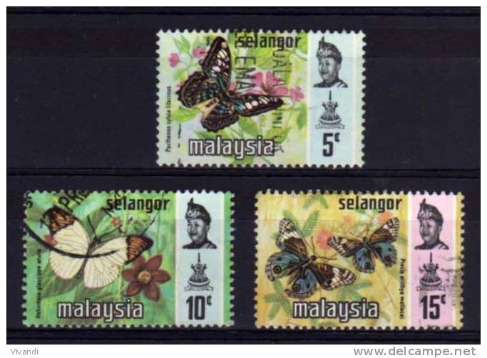 Selangor - 1977/78 - Butterflies (Part Set, Photo Printing) - Used - Malaysia (1964-...)