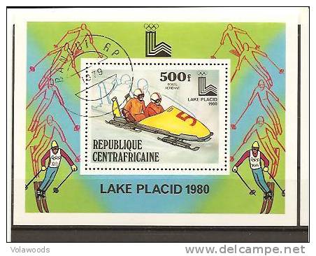 Centrafrica - Foglietto Usato: Giochi Olimpici Di Lake Placid 1980 - Hiver 1980: Lake Placid