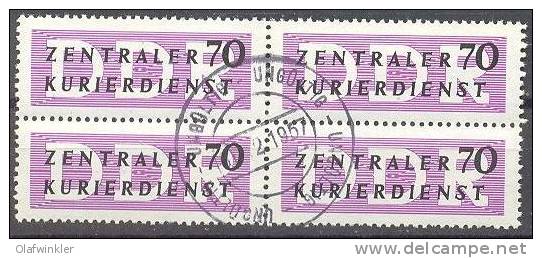 1956 ZKD (II) 70 Pf WZ 2 Im Viererblock Mit Ungültig-Entwertung Mi 9 Gestempelt/oblitere/used [ls] - Service