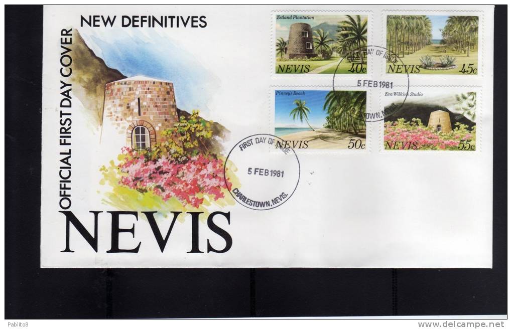 NEVIS 1981 NEW DEFINITIVES - NUOVI FRANCOBOLLI FDC ENTER FOR MORE SCAN - St.Kitts Und Nevis ( 1983-...)