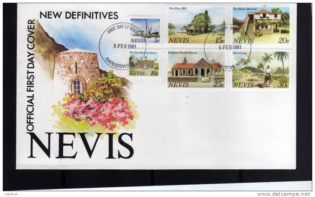 NEVIS 1981 NEW DEFINITIVES - NUOVI FRANCOBOLLI FDC ENTER FOR MORE SCAN - St.Kitts En Nevis ( 1983-...)