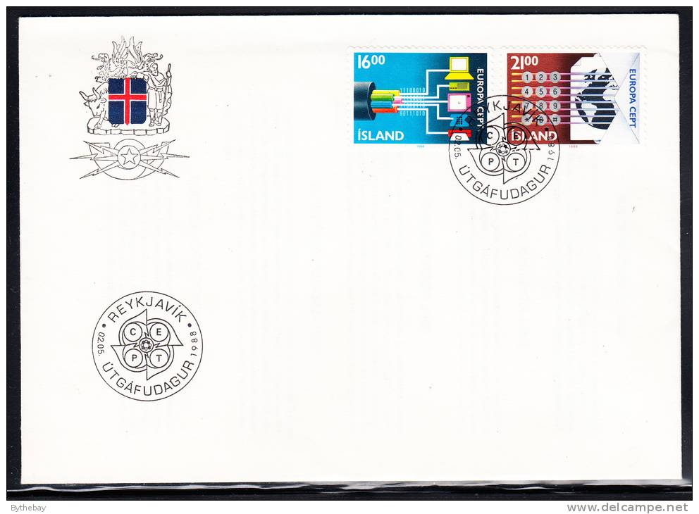 Iceland FDC Scott #660-661 Europa - Modern Communications - FDC