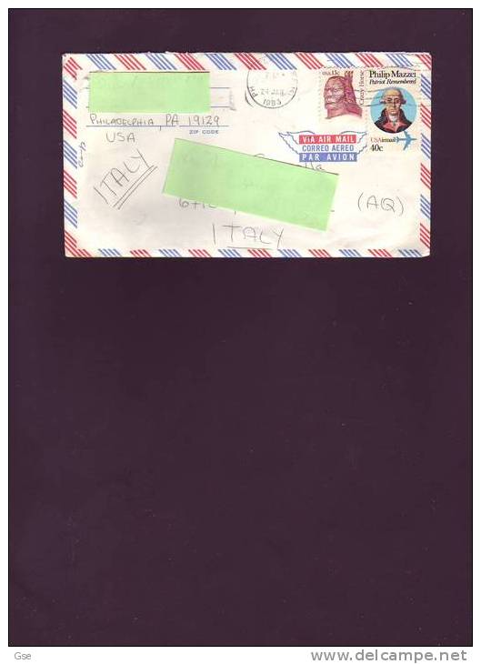 STATI UNITI  1983 - Lettera Per L´Italia - - Poststempel