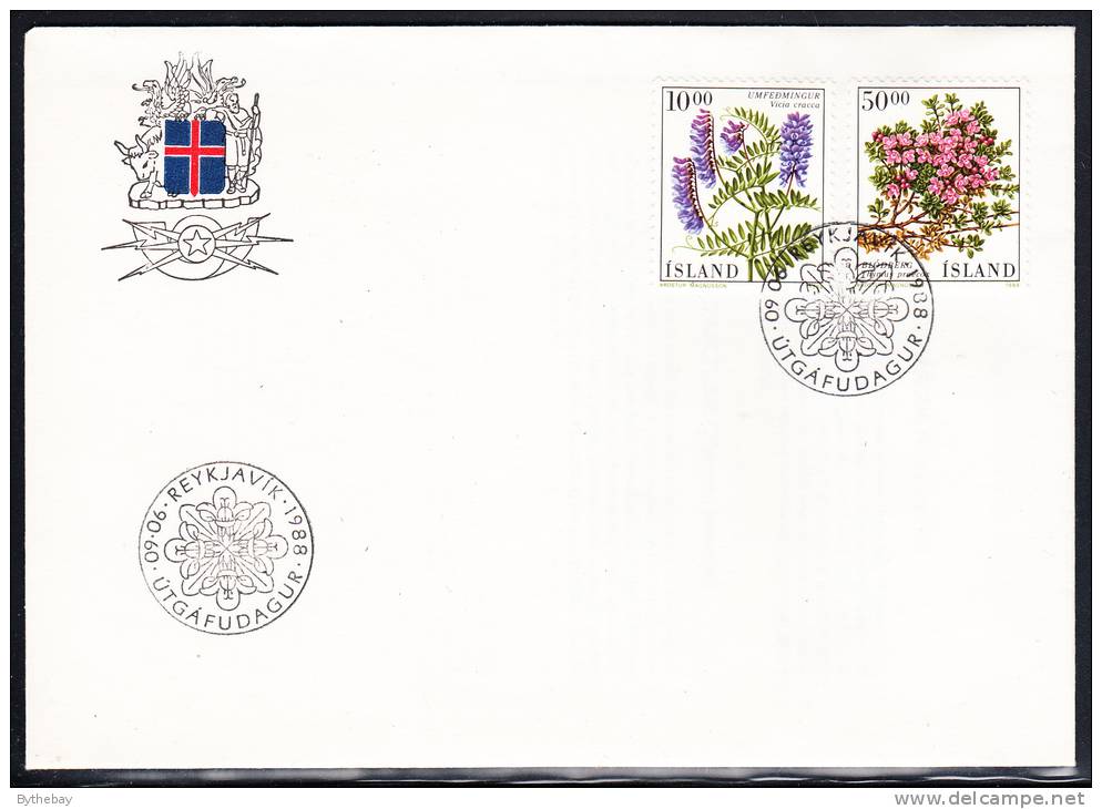 Iceland FDC Scott #663-664 Flowers - Vicia Cracca, Thymus Praecox - FDC