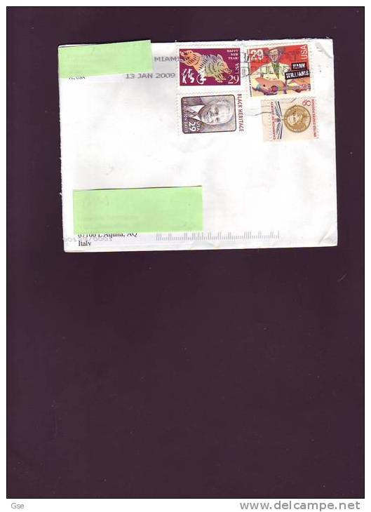 STATI UNUTI  2009 -lettera  Per L´Italia - - Postal History
