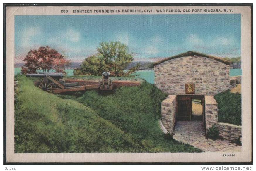 US - New York - Youngstown - Old Fort Niagara - Eighteen Pouders En Barbette - Civil War Period - Cannon Gun - Buffalo