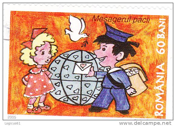 Messenger Of Peace - Romania, Stamp Used,perfect Shape. - Emissions Locales