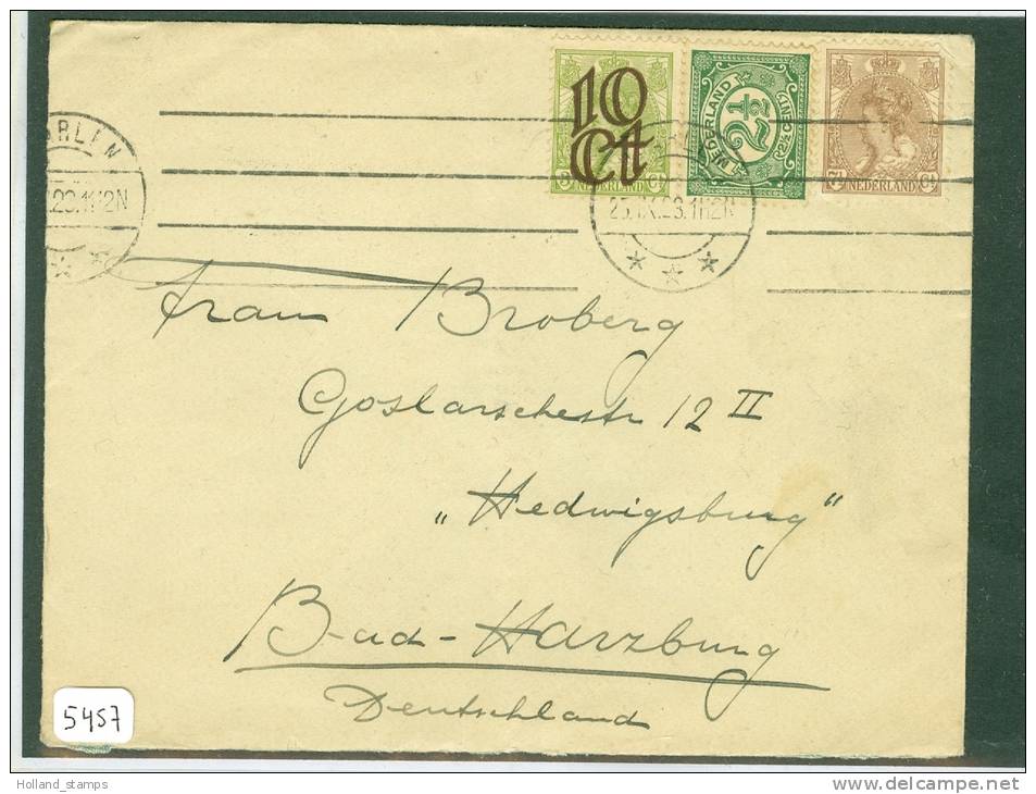 BRIEFOMSLAG Uit 1923 NVPH 61 + 55 + 116 Van HAARLEM Naar BAD-HARZBURG DLD. (5457) - Lettres & Documents