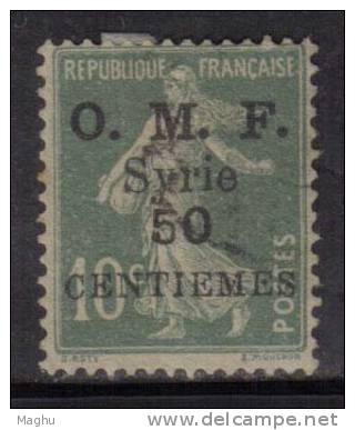 O.M.F. OPt., Syria Used 1922, 50c On 10c Green - Gebraucht